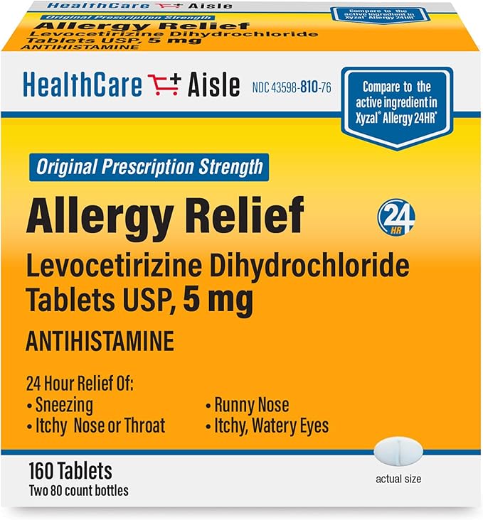 HealthCareAisle Allergy Relief 5 mg, 160 Tablets 180 mg 90 Tablets