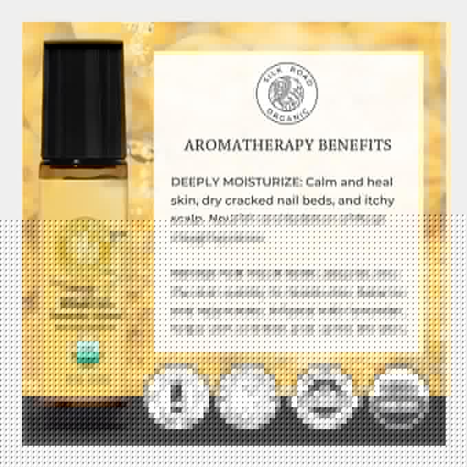 Organic Marula Seed & Lavender Essential Oil, 100% Pure USDA Certified Aromatherapy, Deep Hydration for Face, Body, Lips, Hair, Nails - 10 ml Roller by Silk Road Organic