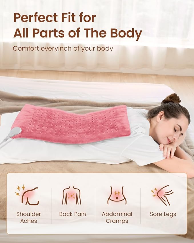 RENPHO Electric Heating pad for Back 12"x24" Pink