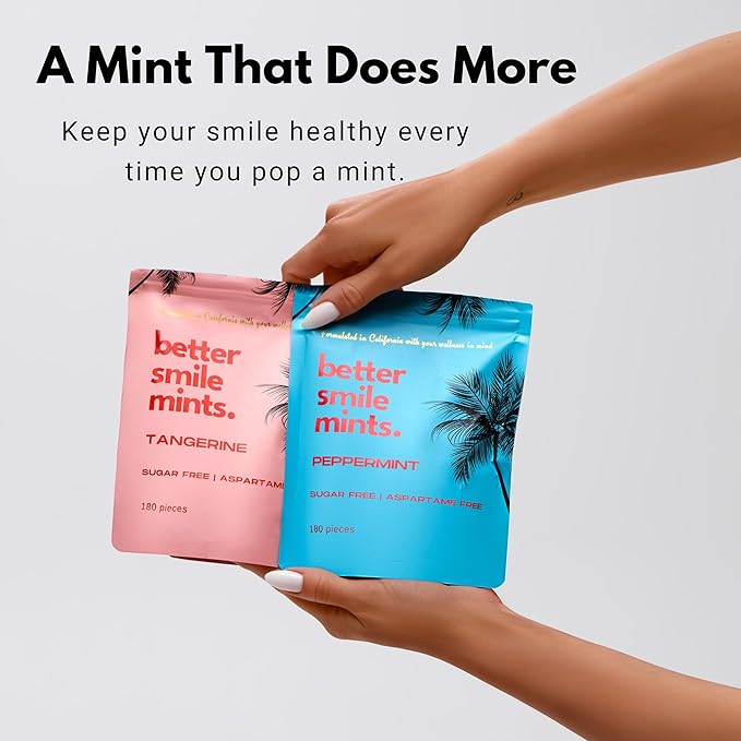 NOOZ Better Smile Mints - Oral Health Support & Fresh Breath - Zesty Flavor | Sugar-Free, Aspartame-Free Mints for Teeth & Gum Protection - No Artificial Flavors or Sweeteners - 180 Mints Refill Bag