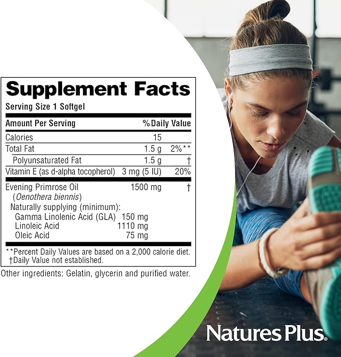 Natures Plus Ultra EPO 1500-1500 mg Evening Primrose Oil, 60 Softgels - Gluten-Free - 60 Servings