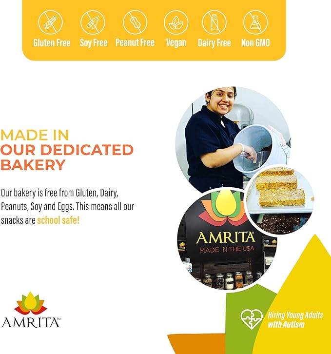 AMRITA Mango Coconut Vegan Protein Bars, 15g Plant