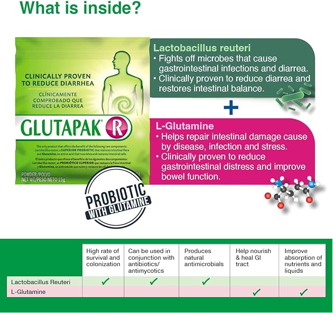 R Probiotics with Glutamine and Lactobacillus 15g per 50 Packets