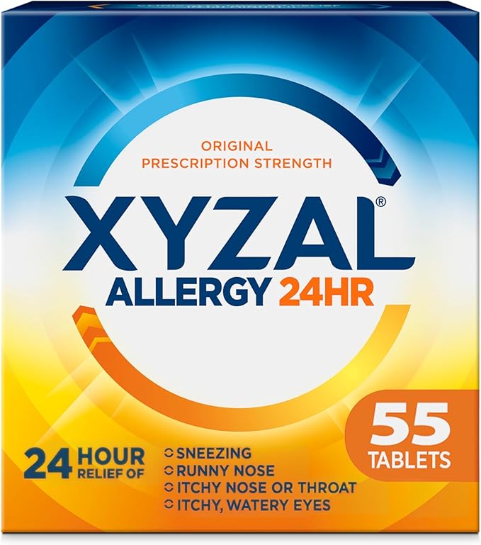 Xyzal Allergy Pills, 24-Hour Allergy Relief, 55-Count, Original