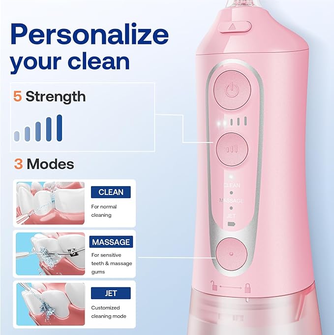 Bitvae C6 Water Dental Flosser Teeth IPX7 Waterproof 5 intensities 6 Jet