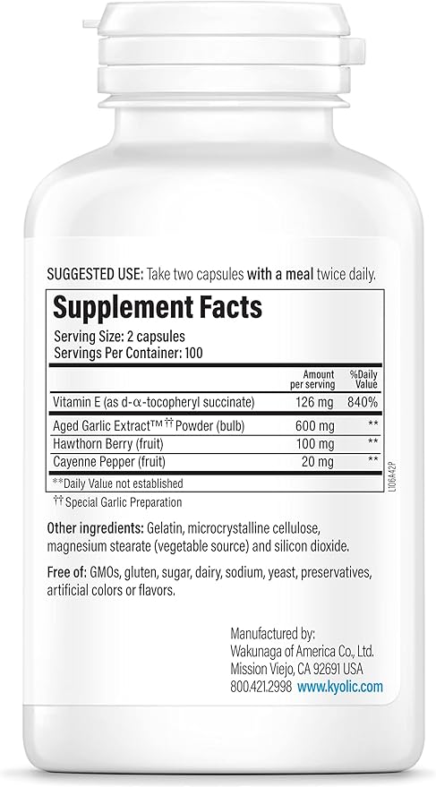 Kyolic Aged Garlic Extract Formula 106, 200 Capsules