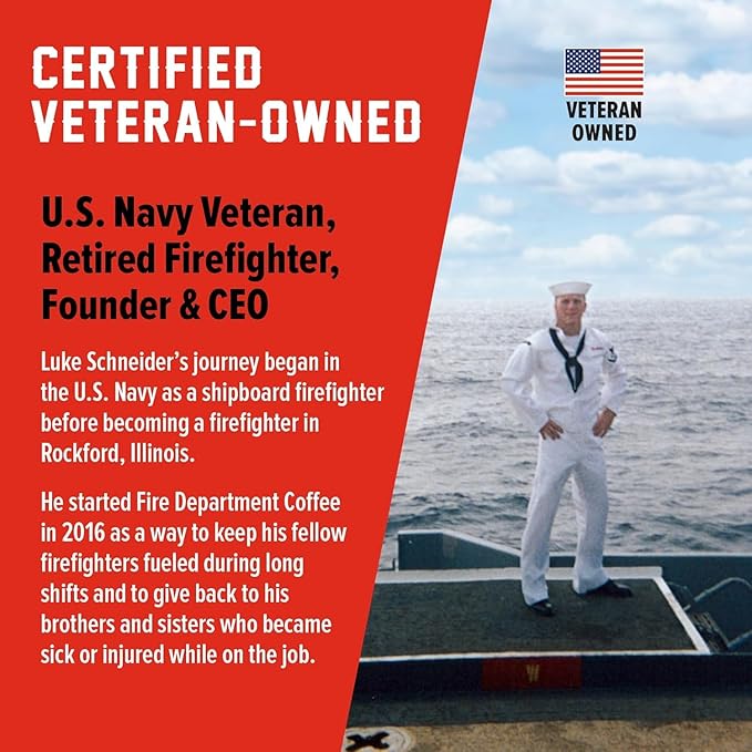 Fire Department Coffee - Salted Caramel Bourbon Coffee - Gives Back to Firefighters - Premium Bourbon Infused - Ground Medium Roast - Non-Alcoholic - Roasted in the USA - Veteran Owned - 12 oz