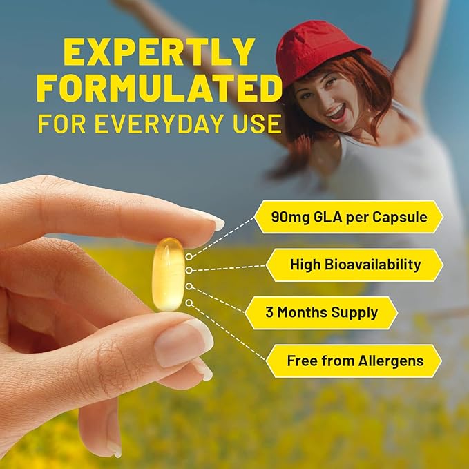 Evening Primrose Oil 1000mg with Vitamin B6 90 90 Softgels| 90mg GLA