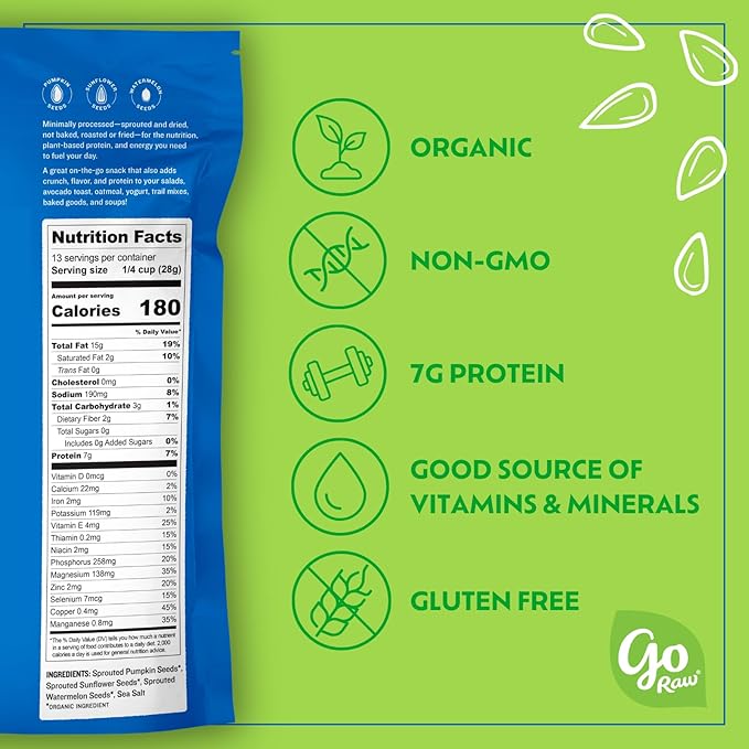 Go Raw Organic Sprouted Mixed Seeds, 13 oz,