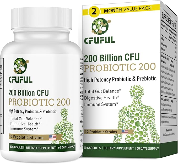 Probiotics for Women & Men, 200 12 Strains 3 Organic 2 Month
