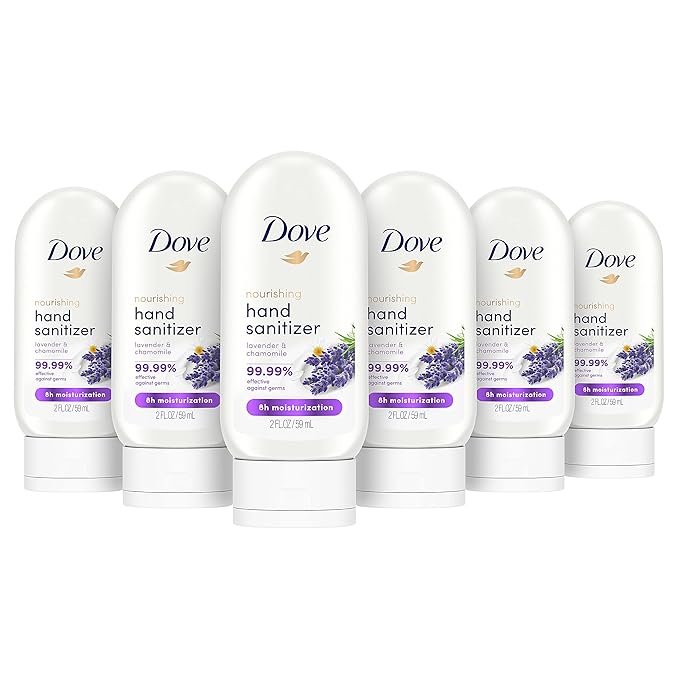Dove Nourishing Hand Sanitizer 99.99 percent 61 percent 8 Hours 2 oz 6 Count