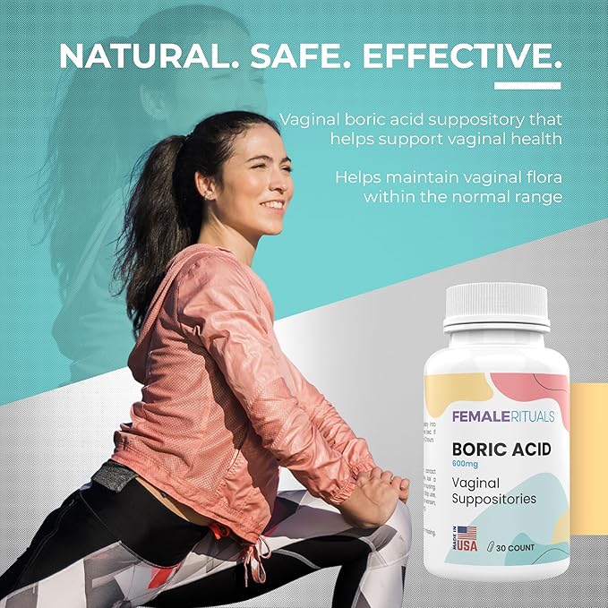 Boric Acid Suppositories for Women 600mg 30 Pack