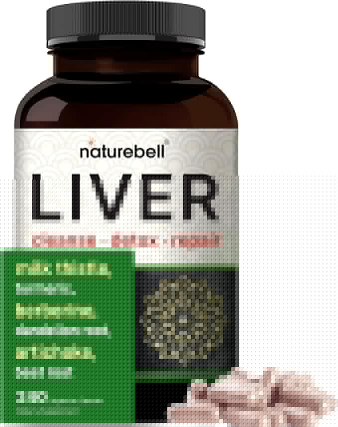 NatureBell Liver Cleanse Detox & Repair, 240 Veggie Capsules | Milk Thistle, Dandelion Root, Artichoke, Turmeric, Black Currant Oil & More in 15-in-1 Formula | Herbal Liver Support Supplement