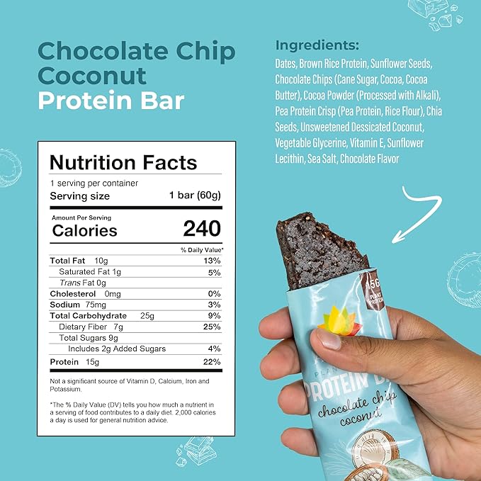 AMRITA Chocolate Chip Coconut Vegan Protein 15g of