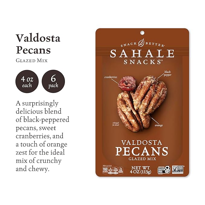 Sahale Snacks Valdosta Pecans Glazed Mix, 4 Ounces 6)
