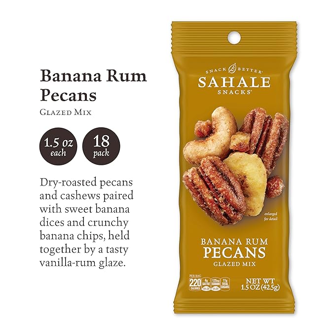 Sahale Snacks Banana Rum Pecans Glazed 1.5 Ounces 18)