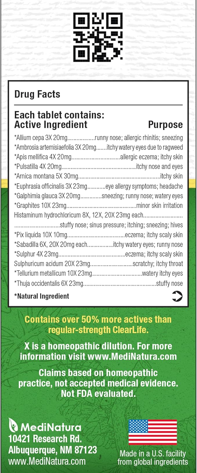 ClearLife Extra Strength Multi-System Allergy Relieving 15 Powerful 60 Tablets