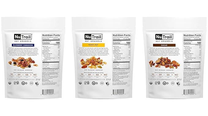 NuTrail Nut Granola Cereal, Variety Pack, 8 oz. 3 Count
