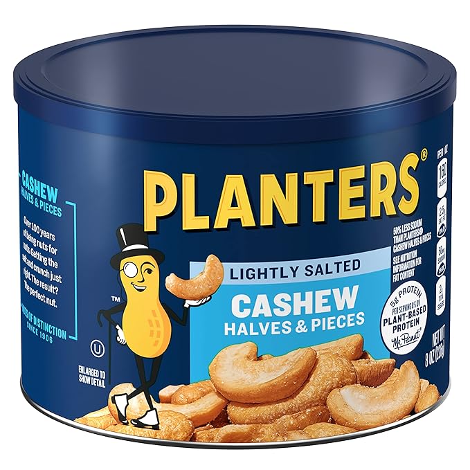 PLANTERS Lightly Salted Cashew Halves & 8 Oz 2)