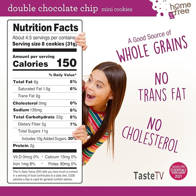 Homefree Mini Double Chocolate Chip Cookie Box, Gluten Free, Nut Free, Vegan, School Safe and Allergy Friendly Snack, 5 oz. Box (Pack of 1)