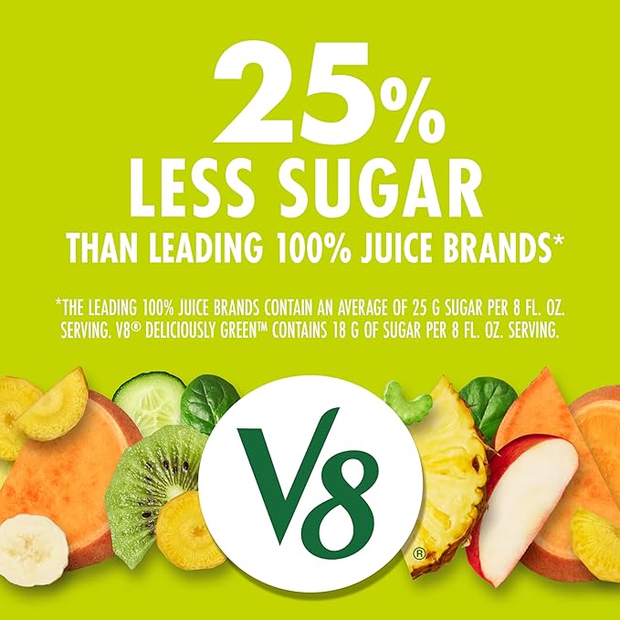 V8 Deliciously Green 100% Fruit and Vegetable Juice, 46 fl oz Bottle