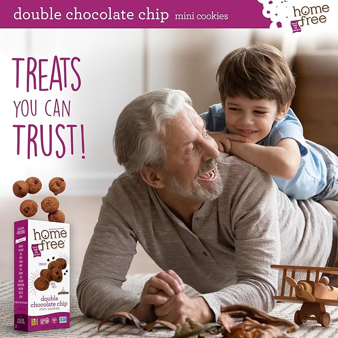 Homefree Mini Double Chocolate Chip Cookie Box, Gluten Free, Nut Free, Vegan, School Safe and Allergy Friendly Snack, 5 oz. Box (Pack of 1)