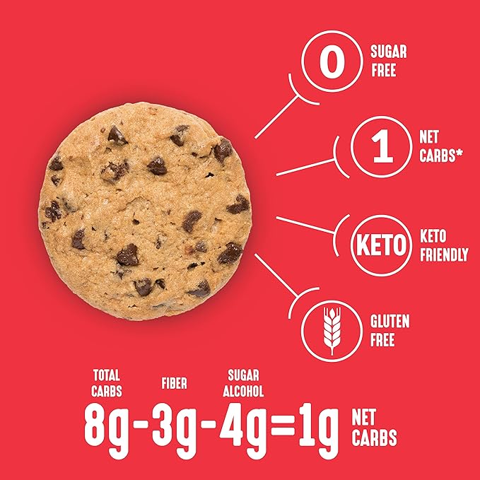 Lakanto Sugar Free Chocolate Chip Cookie Mix - Sweetened with Monk Fruit Sweetener, Gluten Free, Keto Diet Friendly, Vegan, 2g Net Carb, Almond Flour, Sea Salt (12 Cookies)