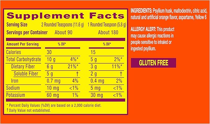 Metamucil 4 in 1 Daily Fiber 180 teaspoons