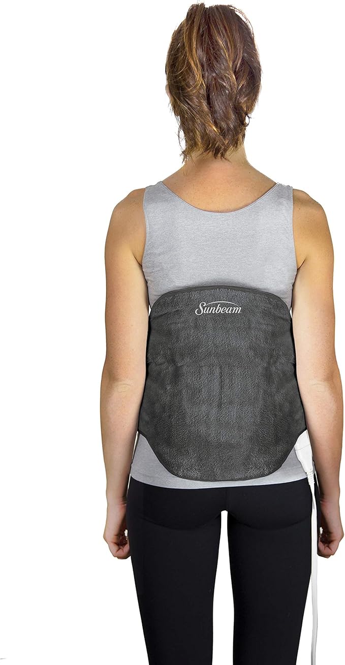 Sunbeam Heating Pad Wrap for Back 23 x 15", Slate