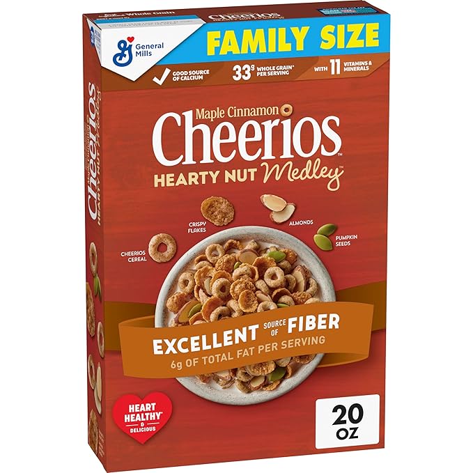 Cheerios Hearty Nut Medley Breakfast Cereal, 20 oz