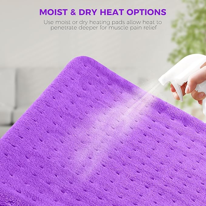NOWWISH Heating Pad for Back Pain 12''x 24" 24" Purple