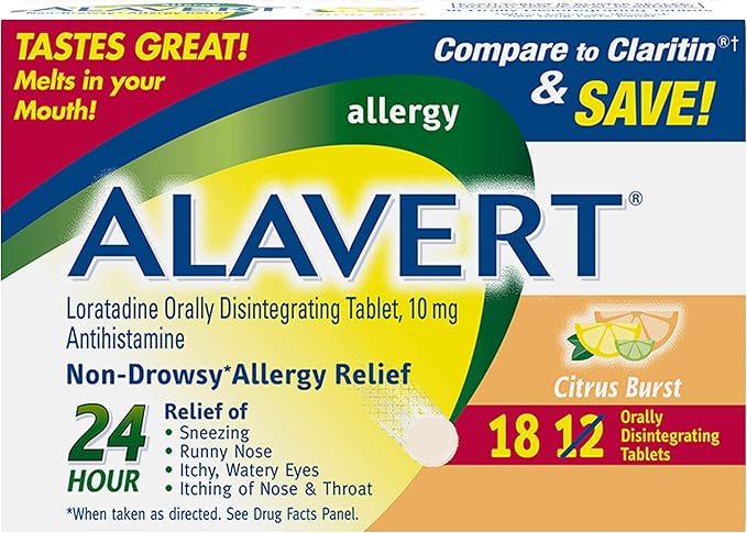 Alavert Allergy 24 Hour Relief, Citrus 10mg, 18 18 Count