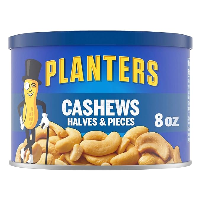 PLANTERS Salted Cashew Halves & Pieces, 8oz (1 (1 Canister)