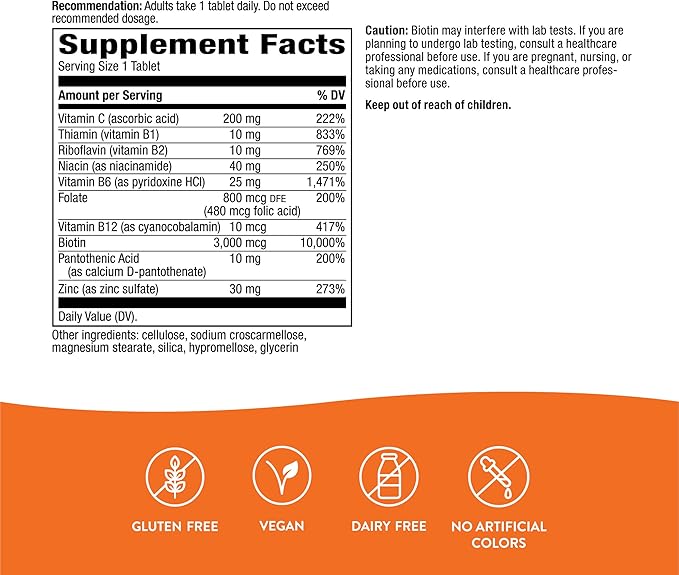 Nature's Way Biotin Forte with Zinc, 60 Tablets