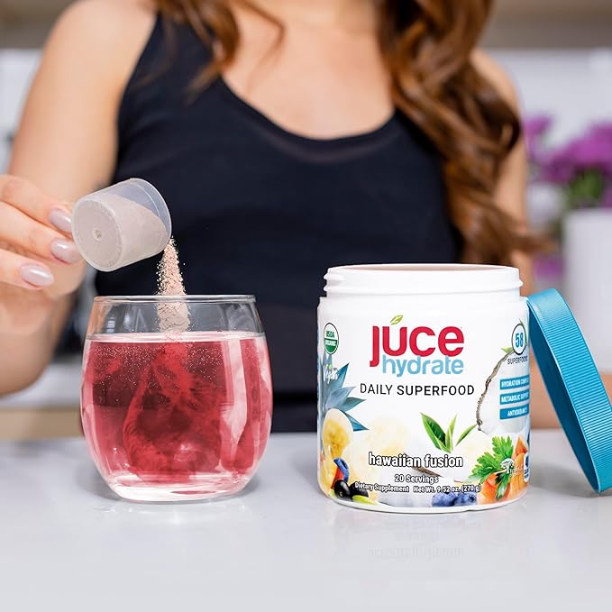 Júce Hydrate Replenishing & Nourishing Superfood Drink - Boost Reduce Fatigue - USDA Certified Organic, Plant-Based, Vegan - Gluten-Free, Dairy-Free, Soy-Free - 8.1 Ounce - By Terra Kai Organics