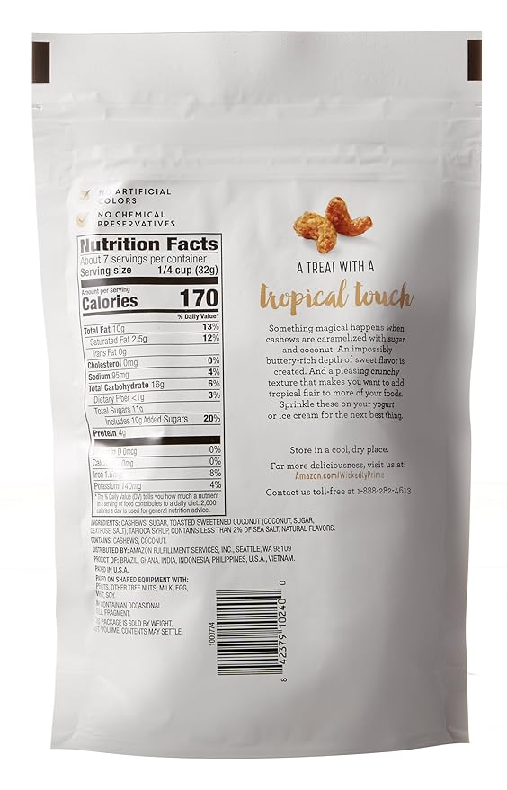 Wickedly Prime Roasted Cashews, Coconut Toffee, 8 Ounce 2)
