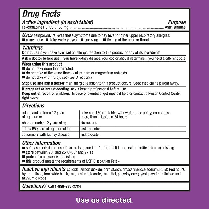 HealthCareAisle Allergy Relief 180 mg 180 Tablets 24-Hour Allergy
