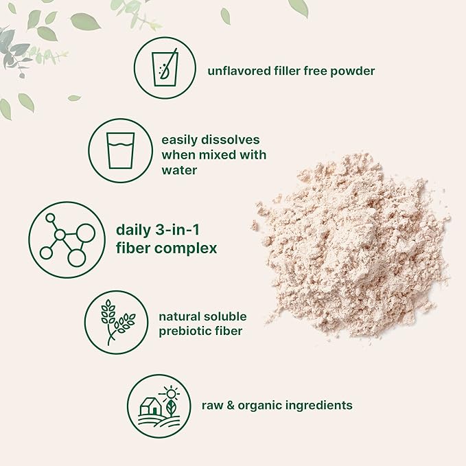 Organic Soluble Prebiotics Fiber Supplement (Inulin, 2 Pounds, 3 in 1 Fiber