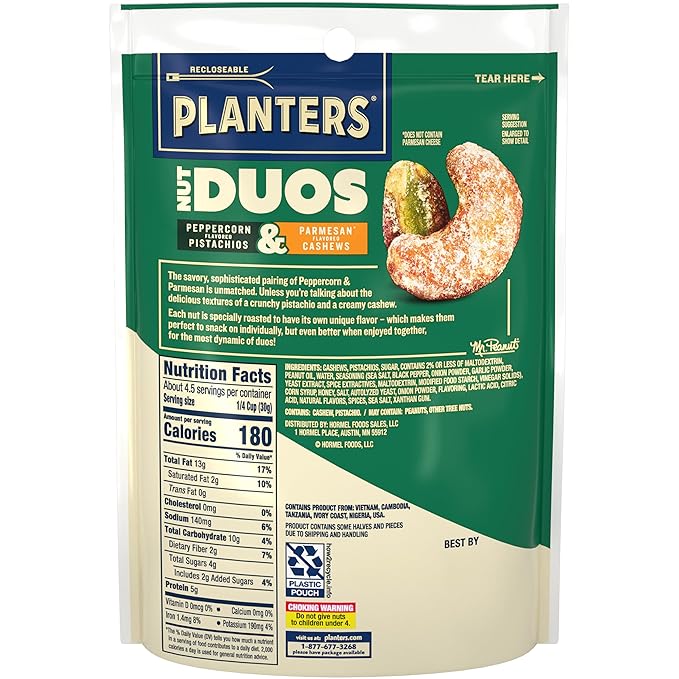 PLANTERS Nut Duos Peppercorn Pistachio & 5 oz