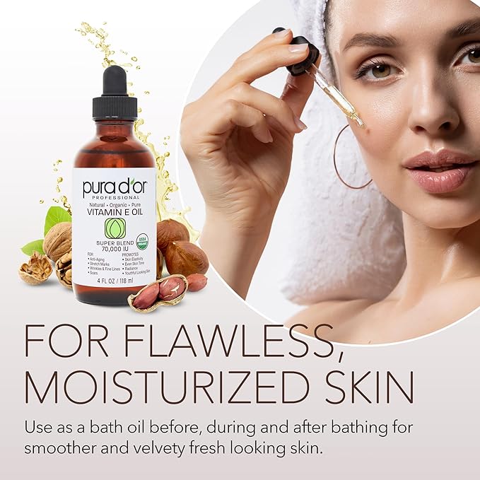 PURA D'OR 4 Oz ORGANIC Vitamin 70,000 IU 100% Natural
