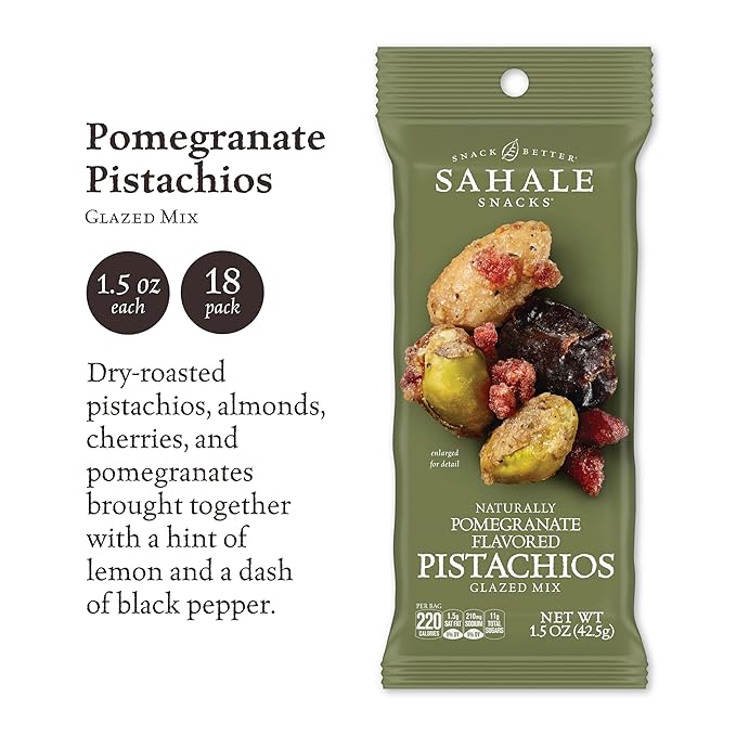 Sahale Snacks Pomegranate Flavored Pistachios Glazed 1.5 Ounces 9)