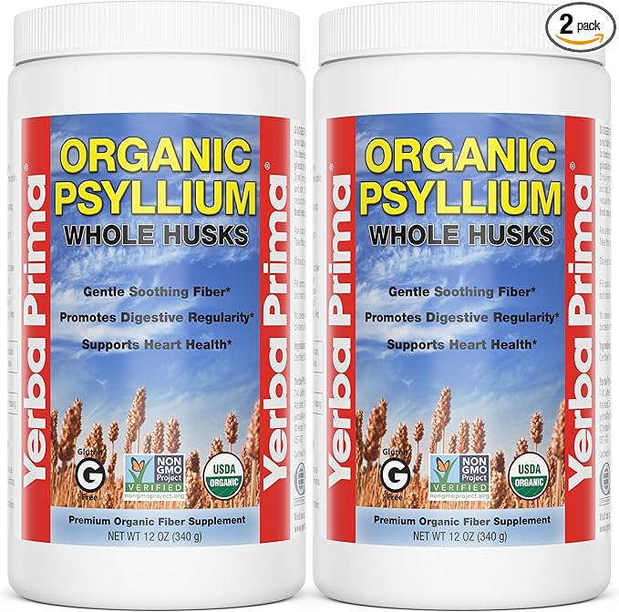 Yerba Prima Organic Psyllium Whole Husks, 12 Ounce 2) -