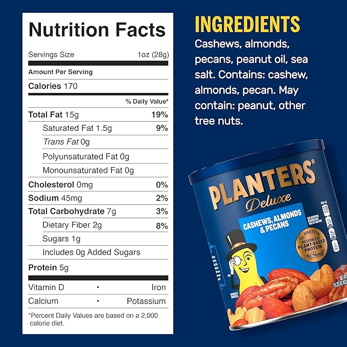 PLANTERS Deluxe Cashews, Almonds & Pecans, 15.25 Oz 2)