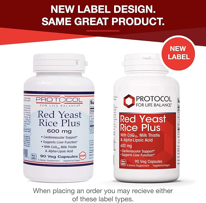Protocol Red Yeast Rice Plus 600mg CoQ10, Milk 90 Veg