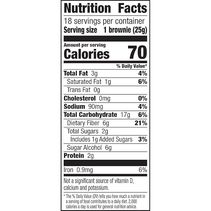 Fiber One 70 Calorie Brownies, Chocolate Fudge, Snack Bars, Mega Pack, 18 Bars, 16 oz