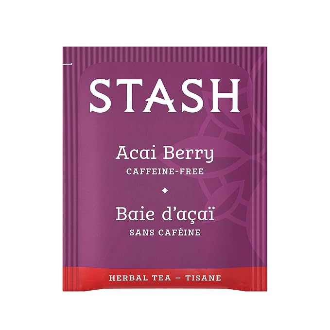 Stash Tea Acai Berry Herbal Tea - Naturally Caffeine Free, Non-GMO Project Verified Premium Tea with No Artificial Ingredients, 18 Count (Pack of 6) - 108 Bags Total