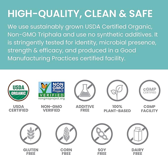 Himalaya Organic Triphala, Colon Cleanse & 688 mg, 90 Caplets, 2 Month