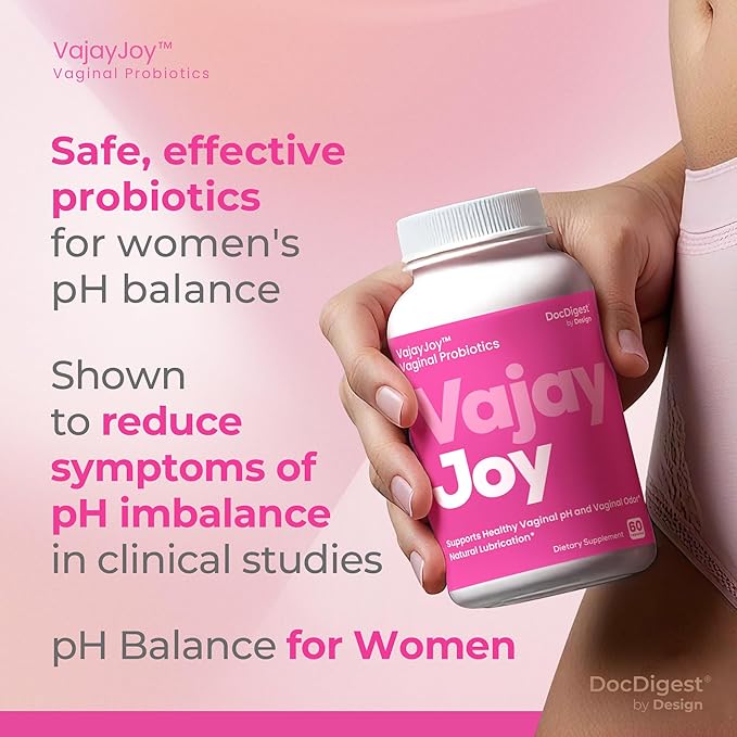 VajayJoy pH Balance Pills -Womens Vaginal Probiotic for pH Regulation, Clinically Shown to Restore pH Equilibrium and Natual Lubrication- Reduces BV, Yeast Infections and Odor