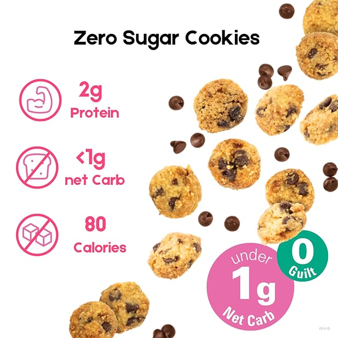 New Too Good Gourmet Low Carb Keto Snack | 2 Pack Chocolate Chip & Peanut Butter Flavor Sugar Free Cookies | Perfectly Baked | Gluten-Free | Grain-Free Keto Cookies | Zero Sugar Snacks