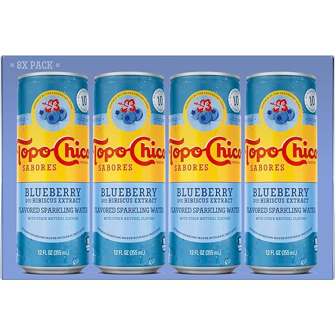 Topo Chico Sabores Blueberry with Hibiscus Extract 12oz 8pk